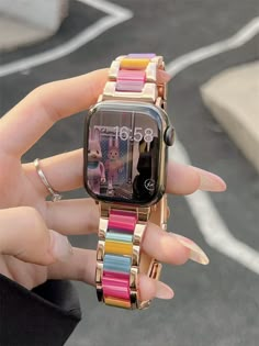 Apple Watch Bands Fashion, Apple Watch Fashion, Rosé Brown, Apple Watch Accessories, Girly Accessories, Metal Straps, Fancy Jewellery