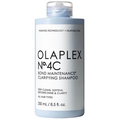 Designed to be used weekly in place of your regular shampoo, the Olaplex No. 4C Bond Maintenance Clarifying Shampoo delivers a deep cleanse. The formula uses an advanced broad-spectrum clarifying system to remove a wide array of impurities, including hard water minerals, chlorine, heavy metals and product build-up, while resisting stripping or drying out hair. Supported by patented Bond Building Technology™, the shampoo leaves hair feeling touchably soft and optimally prepped for the next steps Wella Color Fresh, Hair Concerns, Clarifying Shampoo, Benzoic Acid, Oily Hair, Hard Water, Heavy Metals, Deep Clean, Hair Repair