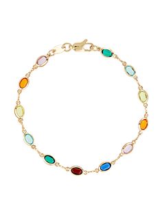 gold filled oval multicolour gemstone bracelet Oval Bracelet, Gem Water, Bracelet And Necklace, Rainbow Bracelet, Glass Gems, Recycled Glass, Necklace Set, Gold Filled, Hand Crafted