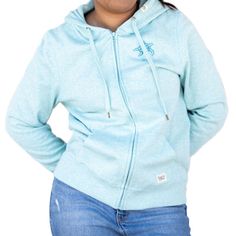 Keep It Casual and Cute Add some casual chic to your wardrobe with our Pacific Creations Women's “Ocean Turtle” Hoodie in Sky Blue. This fashion-forward hoodie features a unique sea turtle graphic on its front along with the words, “Laie, Hawaii”. The sky blue color makes it a versatile piece for both relaxed weekends and laid-back outings. Enjoy the cozy warmth and tropical flair of a new, good-looking hoodie. Sky Blue Cotton Blend Full Zip Sea Turtle Front Graphic Large Side-entry Front Pocket Light Blue Casual Hoodie Outerwear, Light Blue Casual Sweatshirt For Winter, Casual Light Blue Hoodie Outerwear, Light Blue Fleece Casual Sweatshirt, Light Blue Casual Hoodie, Casual Light Blue Fleece Sweatshirt, Casual Light Blue Outerwear With Drawstring Hood, Cozy Blue Hooded Jacket, Blue Casual Hoodie With Adjustable Hood