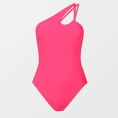 Make a statement in this neon color one-piece swimsuit featuring an asymmetrical neckline, crisscross front, cutout, adjustable cami straps, and a bold cut. It has 2 ways of wearing, you can adjust the straps and make your own style. The high leg cut makes the swimsuit the best styles in your vacations. Product Code: CAA12E3B003PP/DAA12E3J009DD/DAA12E3J010AA Spring Party Strappy Swimwear, Asymmetrical Solid Swimwear For Party, Summer Asymmetrical Swimwear For Beach Season, Asymmetrical Beach Swimwear For Summer, Strappy Bodysuit For Summer Parties, Asymmetrical Swimwear For Beachwear, One-shoulder Swimwear For Party, Asymmetrical Beachwear Swimwear For Spring, Asymmetrical Solid Color Party Swimwear