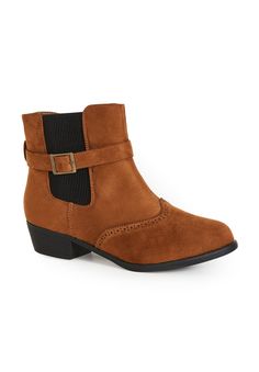 Step up your footwear game with our Keegan Ankle Boot, boasting a rounded toe and a side zip closure for convenience. The ankle strap and buckle add a touch of style, while the faux-suede fabric and elastic side gusset ensure both comfort and a snug fit. Complete with pattern detail on the toe and a small block heel, this boot is the perfect blend of fashion and functionality.Key Features Include:- Rounded toe- Side zip closure- Ankle strap and buckle- Faux-suede fabric- Elastic side gusset- Pat Adjustable Brown Boots With Round Toe, Brown Adjustable Round Toe Boots, Adjustable Round Toe Boots For Fall, Boots With Buckle Closure Medium Width Round Toe, Adjustable Round Toe Fall Boots, Boots With Buckle Closure And Medium Width, Boots With Buckle Closure And Round Toe, Fall Booties With Buckle Closure And Round Toe, Casual Low Heel Booties With Buckle Closure