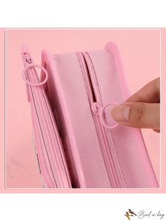 BirdinBag - Spacious Multi-layer Pink Pen Case for Organized Storage Pink Cases With Pen Slots For Everyday Use, Pink Bags With Pen Slots For Personal Use, Pink Portable Case For Daily Use, Portable Pink Case For Daily Use, Pink Portable Cases For Daily Use, Pink Zipper Closure Storage Case, Pink Storage Case With Zipper Closure, Pink Pen, Pink Pens