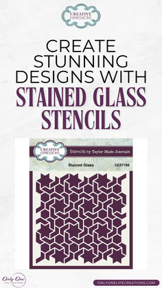 a book cover with the words create stunning designs with stained glass stencils on it