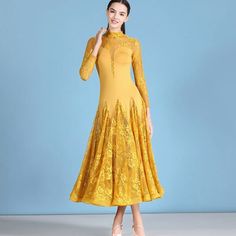 Womens High Neck Glamorous Long Sleeve Ballroom Dress with Lace – DANCEYM Stretch Evening Dress With Long Sleeves For Banquet, Stretch Long Sleeve Evening Dress For Banquet, Stretch Long Sleeve Evening Dress For Gala, Fitted Long Sleeve Gown For Fall, Stretch High Neck Gala Dress, Stretch High Neck Dress For Gala, Stretch Long Sleeve Gown For Wedding, Long Sleeve Stretch Gown For Wedding, Long Sleeve Stretch Wedding Gown