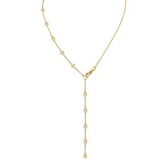 Indulge in sophistication with our Diamond Lariat Necklace adorned with Round Brilliants. Crafted with precision and elegance, this piece features a captivating arrangement of round brilliant diamonds delicately set along the lariat chain. Whether worn as a statement piece or layered with other favorites, this necklace is sure to captivate. Yellow Gold Lariat Necklace With Single Cut Diamonds, Yellow Gold Single Cut Diamond Lariat Necklace, Luxury Lariat Drop Necklace With Adjustable Chain, Luxury Long Drop Backdrop Necklace With Adjustable Chain, Luxury Lariat Necklace With Single Cut Diamonds, Elegant Gold Lariat Necklace With Single Cut Diamonds, Elegant Diamond Lariat Necklace With Delicate Chain, Elegant Lariat Diamond Necklace With Delicate Chain, Elegant Long Drop Diamond Lariat Necklace