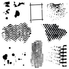 an image of different shapes and sizes on a white background with black dots in the middle