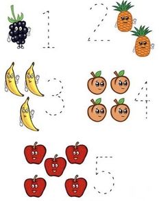 an apple, banana and pineapple counting game