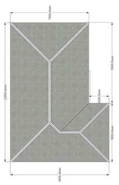 a drawing of a square area with lines and dots on the floor, as well as measurements