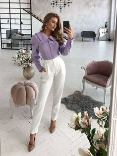 Formal Pants For Women, Regular Fit Pants, High Rise Trousers, Top Bustier, Trousers For Women, Pockets Pants, Formal Pants, Suiting Fabric, Collared Blouse