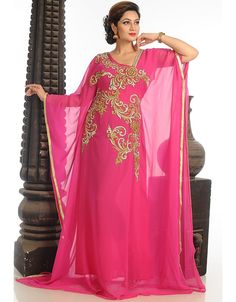 Pink Resham Embroidery Kaftan For Festivals, Pink Wedding Kaftan With Traditional Drape, Pink Wedding Kaftan For Eid, Pink Traditional Drape Kaftan For Festivals, Traditional Pink Kaftan For Wedding, Pink Resham Embroidery Kaftan For Diwali, Pink Anarkali Kaftan For Festive Occasions, Festive Pink Kaftan For Reception, Traditional Pink Kaftan With Traditional Drape