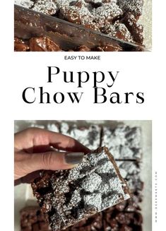 Puppy chow bars is the perfect recipe for any occasion, with balanced flavors and easy preparation. Puppy Chow, Chow Chow, Puppies