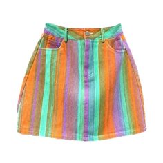 Introducing our mini colorful women's denim skirt from the 2024 Summer Collection the perfect blend of y2k mode and vibrant colors!Why You Need This Skirt in Your WardrobeThis skirt is a must-have for anyone looking to make a statement with their fashion choices. With its y2k mode and rainbow-print design, it will instantly elevate your outfit and make you stand out from the crowd. The mid-waist fit, zipper & button closure add to its functionality and make it a comfortable and stylish choice fo Womens Denim Skirts, Colorful Outfits, Toned Women, Outfit Making, Rainbow Print, Early 2000s, Y2k Style, Trend Setter, Denim Women