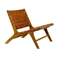 a wooden chair with woven seat and backrests on an isolated white background,