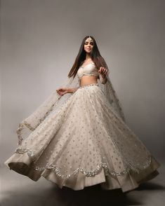 white lehenga ideas Gold Lehenga, White Lehenga, Lehenga Choli, Lehenga, Embroidery, Gold, White