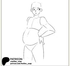 a drawing of a woman in a bodysuit with her hands on her hips and the words patreon written below