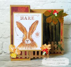 a card with an image of a rabbit on it