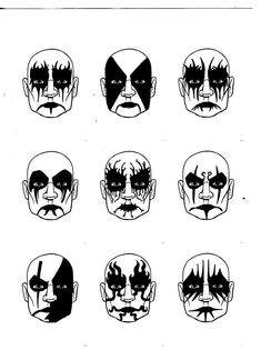 Corpse Paint Ideas Men, Metal Makeup Looks, Corps Makeup, Heavy Metal Makeup