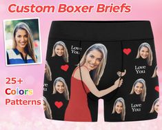 Customize your Boxer Briefs with your favorite photo and make the perfect gift! 100% polyester 9 different sizes (XS~5XL) For Men, All-over Printing Our high quality boxer briefs are printed and made in the USA! Can not deliver to : AK, HI, PR, VI, GU customization exclusive design. Perfect for a fun and intimate gift for yourself and your loved ones on important holidays such as birthdays/anniversaries/weddings/valentine's day/Christmas. Lightweight fabric for a comfortable fit. Covered black n Funny Boxers, Men Birthday Gifts, Funny Boyfriend Gifts, Custom Boxers, Personalized Boxers, Photo Face, Funny Boxer, I Have A Boyfriend, Funny Photo