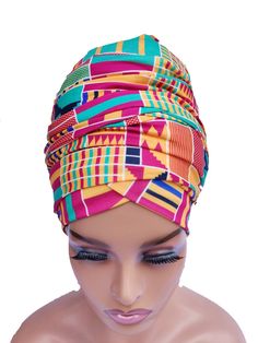 Stand out with our HANDMADE AFRICAN PRINT PRE TIED TURBAN Fashion Head Wrap; our turban scarves are easy to tie and large enough for any style. A nicely done head wrap is an affordable fashion statement that will make you feel and look beautiful and a classy way of transforming any outfit into an African or ethnic Look/Wear. EASY TO WEAR - No special skills required, these wraps are super easy to tie with ZERO EFFORT and are very VERSATILE. ANYONE WITHOUT PRIOR KNOWLEDGE OF WRAPPING A HEADWRAP C Tie A Turban, Turban Fashion, African Royalty, Chemo Caps, Ethnic Looks, Turban Headwrap, Turban Style, Handmade African, Head Wrap