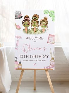 This Spa Party Welcome Sign Template is editable via Corjl.com. Edit and customize all wording, font styles, background colors to match your event style. Add your own special images or graphics to make your design one-of-a-kind. Start crafting your perfect party decor today to set the stage for an unforgettable celebration. ♡ 𝑬𝒙𝒑𝒍𝒐𝒓𝒆 𝑴𝒂𝒕𝒄𝒉𝒊𝒏𝒈 𝑰𝒕𝒆𝒎𝒔 Find coordinating party essentials here: etsy.com/shop/MeadowPaperie?ref=seller-platform-mcnav&search_query=spa 𝑻𝒓𝒚 𝑩𝒆𝒇𝒐𝒓 Spa Party Balloons, Toddler Spa Day, Spa Day Party Ideas, Spa Birthday Decorations, Spa Party Decor, Spa Themed Birthday Party, Spa Party Activities, Spa Night Party, Spa Party Decorations