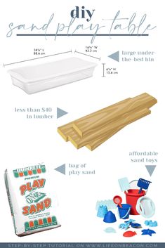 the diy sand play table with instructions to make it