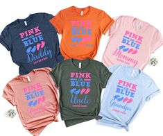 Pink or Blue We Love You Family Shirt, Baby Shower Shirt, Gender Reveal Shirt,Pregnancy Announcement Tee,Pregnancy Tee,Baby Announcement Tee We're here to give you best father shirt options for you. We want to make everyone smile with our cute , stylish and trendy graphic T-shirts. We can assured you this shirt will be perfect Fathers Day gift whether you will buy it yourself or for someone else. Pregnant Announcement Shirt, Personalized Shirt, Matching Shirt, Baby Shower Tee BLACK TEXT is used Family Matching Blue Pre-shrunk Shirt, Blue Funny Text Shirt For Summer, Blue Shirt With Funny Text For Summer, Blue Summer Shirt With Funny Text, Summer Blue Shirt With Funny Text, Blue Text Print T-shirt For Mother's Day, Blue T-shirt With Text Print For Gender Reveal, Short Sleeve T-shirt For Gender Reveal In Summer, Summer Graphic Tee For Gender Reveal