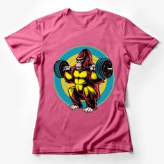 Colorful Gorilla Lifting Weights Graphic T-Shirt, Gym Workout Shirt, Animal Powerlifting Tee, Unisex Fitness Apparel Female T-Shirt Custom graphic T-Shirt.Customize your color Lifting Weights, Fitness Apparel, Powerlifting, Gym Workout, Weight Lifting, Gym Workouts, Workout Shirts, Custom Shirts, Workout Clothes