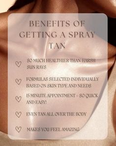 This is why I spray tan instead of real tan!!!    Credit, instagram: tanandbeautylounge Spray Tan Booth Diy, Spray Tan Giveaway Ideas, Spray Tan Party Ideas, Spray Tan Business Ideas, Home Tanning Salon, Spray Tan Benefits, Spray Tanning Aesthetic, Spray Tan Post Ideas, Spray Tan Shades