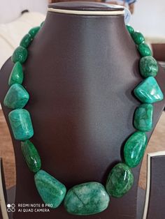 20'' AAA Emerald Beryl 1034 Carat Fine Quality Emerald Beryl Smooth Tumble Beads Gemstone Necklace Stone : Emerald beryl Shape :- Tumble Size :- approx 10x14 - 25x40 mm 1. Weight :- 1034 carat - 21 inch Polish :- Handmade color - green makes a great gift for your loved ones. It is known as the 'love stone' as the message it emits is the strong vibration of unconditional love, joy, warmth and healing. As quartz crystals are profound amplifiers of energy, it may help to kindle happiness, love, rom Emerald Polished Beads Jewelry For Gifts, Emerald Beads Necklace For Jewelry Making, May Birthstone, Luxury Emerald Necklace With Polished Beads, Emerald Faceted Beaded Necklaces, Luxury Polished Bead Emerald Necklace, Luxury Polished Beads Emerald Necklace, Luxury Polished Emerald Bead Necklace, Pumpkin Necklace, Carnelian Bracelet