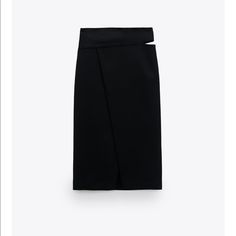 New With Tag Size M Price Is Firm Chic Structured Office Skirt, Chic Zara Midi Pencil Skirt, Chic Zara Pencil Skirt For Spring, Structured Black Bottoms For Office, Zara Asymmetrical Workwear Skirt, Elegant Zara Pencil Skirt For Spring, Chic Zara Pencil Skirt, Midi Leather Skirt, Split Front Skirt