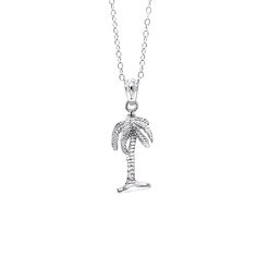 "Beautifully handcrafted Silver Palm Tree Pendant is made with solid 925 Sterling Silver. This makes a fantastic gift choice and will be sure to impress! Sizing: 1\"L x 1/4\"W - Adjustable necklace length from 16 Inches to 18 Inches  - Bail Size: 3.5mm - Silver Necklace is included!  Heirloom Quality: Each Palm Tree Pendant is handcrafted in California with real 925 Sterling Silver, comes with a \"925CA\" quality hallmark stamped on each piece. Stand out from the rest of the crowd with this clea Palm Tree Pendant, Tropical Jewelry, Gifts For Men And Women, Great Gifts For Men, Tree Pendant, Adjustable Necklace, Fantastic Gifts, High Quality Jewelry, Necklace Length