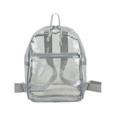 The main compartment offers ample space to carry everything you need for the game, event, or work. This clear bag has a front outside zip pocket for easy access and secure storage, plus provides enough space inside for your phone or wallet. This clear backpack is lightweight and promises reliable performance and hassle-free maintenance. Size: one size.  Gender: unisex.  Age Group: adult. Clear Standard Backpack For Travel, Clear Backpack For Everyday Use And Back To School, Clear Backpack For Daily Use And Back To School, Clear Nylon Backpack With Clear Strap, School Backpack With Clear Strap In Nylon, Nylon Backpack With Clear Strap For Daily Use, Gray Nylon Bag For Students, Clear Backpack For Travel, Clear Nylon Backpack For Daily Use