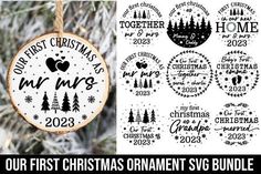 our first christmas ornament svg bundle