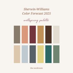 the color scheme for sheryln williams's color forecast, featuring different shades