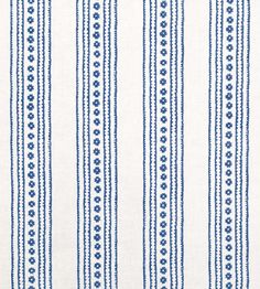 blue and white striped fabric with small circles