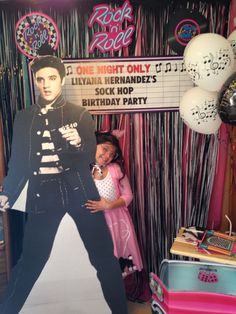 Elvis Photobooth, Oldies Birthday Party Ideas, 50s Birthday Party Ideas, Elvis Presley Party Decorations, Elvis Bachelorette Party, Elvis Presley Themed Birthday Party, Elvis Themed Bachelorette Party, Elvis Decorations