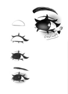 several different types of eyeliners are shown in black and white