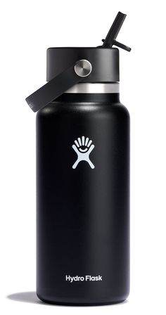 the hydro flask water bottle is black