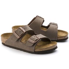 Birkenstock Arizona Mocha, Kids Sandals, Metal Buckles