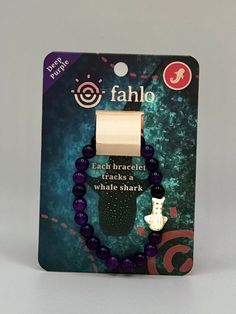 Fahlo - Whale Shark - Deep Purple Animal Tracking Bracelet, Fahlo Bracelet, Tracking Bracelet, Save Wildlife, Mens Items, Meteorology, Marine Biology, Spirit Wear, Whale Shark