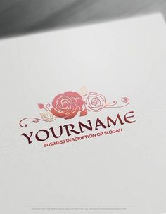 the logo is made up of roses and leaves, as well as letters that read your name