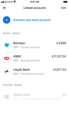 an iphone screen showing the account details for bankbanks and lloyd's credit cards