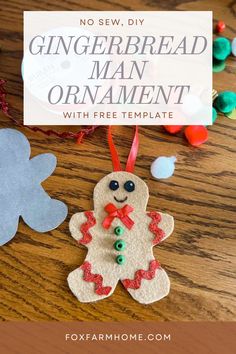 homemade gingerbread man ornament with free template