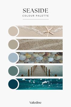 the seaside color palette is shown here