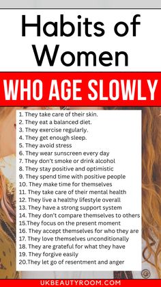 Click on the link for more tips from women who age slowly.