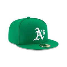 Wear what the players wear! The Oakland Athletics Authentic Collection Alternate 59FIFTY Fitted Cap features an embroidered A’s logo at the front panels with the MLB Batterman logo at the rear. Green Crown, Athletics Logo, Purple Crown, Green Collection, New Era Cap, New Era 59fifty, Oakland Athletics, Fitted Caps, Mens Green