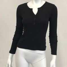 Monrow Rib Long Sleeve Women’s, Baby Thermal T-Shirt, Size Xs, Color Black, Brand New, Cotton-Modal-Spandex. Shirt With Thumb Holes, Pinterest Wardrobe, Black Long Sleeve Shirt, Sleeve Women, Black Long Sleeve, Long Sleeve Shirt, Women Long Sleeve, Long Sleeve T Shirt, Black Color