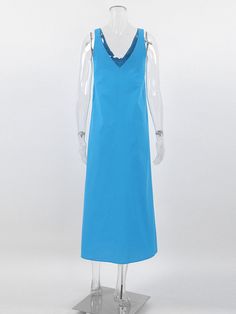 Washing instructions: Hand Wash Composition: Cotton Designer Style ID: FP09786867 Blue Sleeveless Maxi Dress For Summer, Blue Sleeveless Maxi Dress For Beach, Chic Blue Sleeveless Dress For Beach, Chic Blue Sleeveless Dress For The Beach, Sleeveless Blue Midi Dress For Beach, Sleeveless Blue Summer Dress, Blue V-neck Sleeveless Summer Dress, Summer Sleeveless Blue Maxi Dress, Blue Sleeveless Summer Maxi Dress