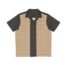 Retro Vintage-inspired Men's Bowling Shirt, 1950s style, Hawaiian Shirt, rockabilly, mod, Button-up, black, gray, red/orange
Order here https://www.etsy.com/listing/1670462840/retro-vintage-inspired-mens-bowling Fitted Black Shirt With Camp Collar, Retro Black Camp Shirt With Camp Collar, Black Retro Shirt With Camp Collar, Retro Black Collared Shirt, Retro Black Tops With Button Closure, Vintage Black Shirt With Camp Collar, Black Short Sleeve Retro Shirt, Retro Black Button-up Shirt, Vintage Black Short Sleeve Camp Shirt